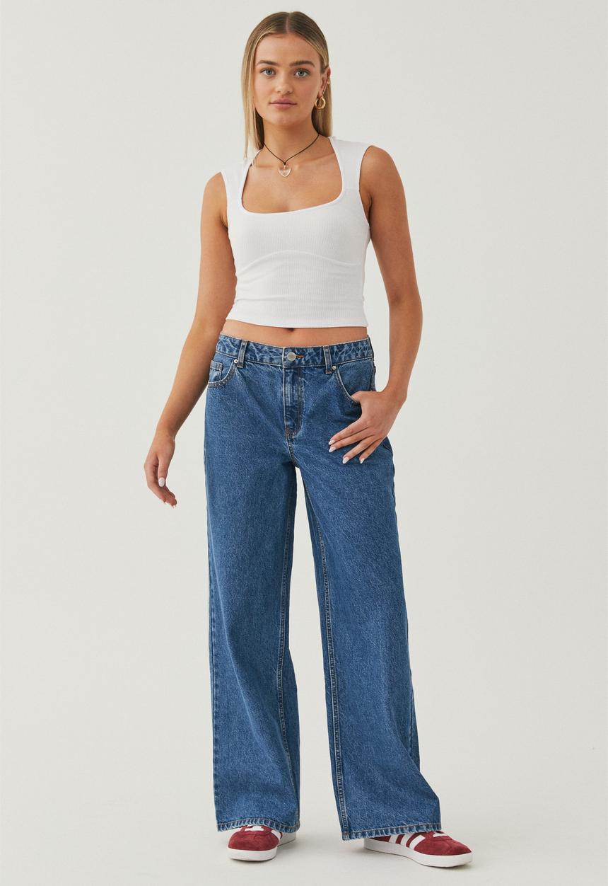 Supré  - Low rise wide jean - winter blue