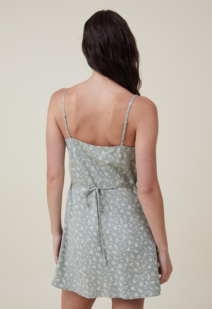 Cotton On - Drew mini slip dress - marlo ditsy tinted sage