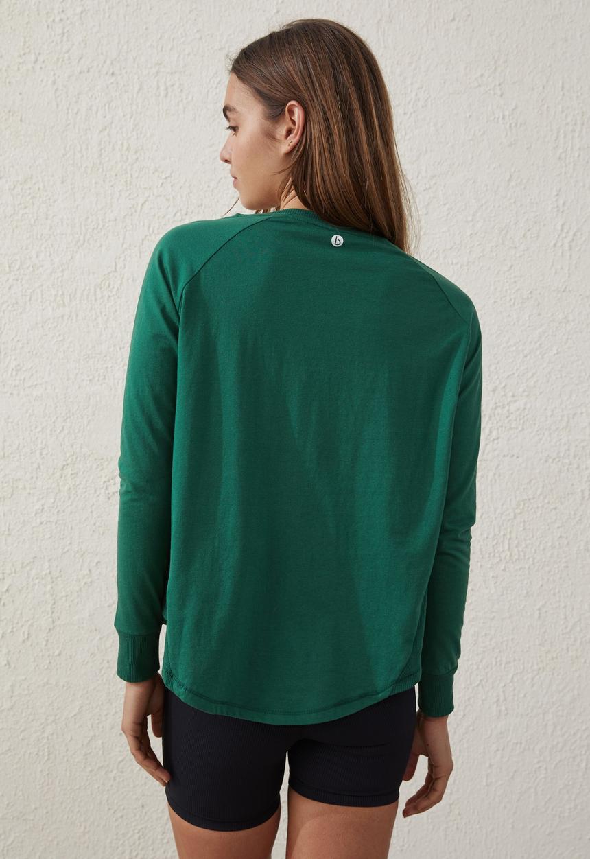 Cotton On - Active rib long sleeve top - verdant green