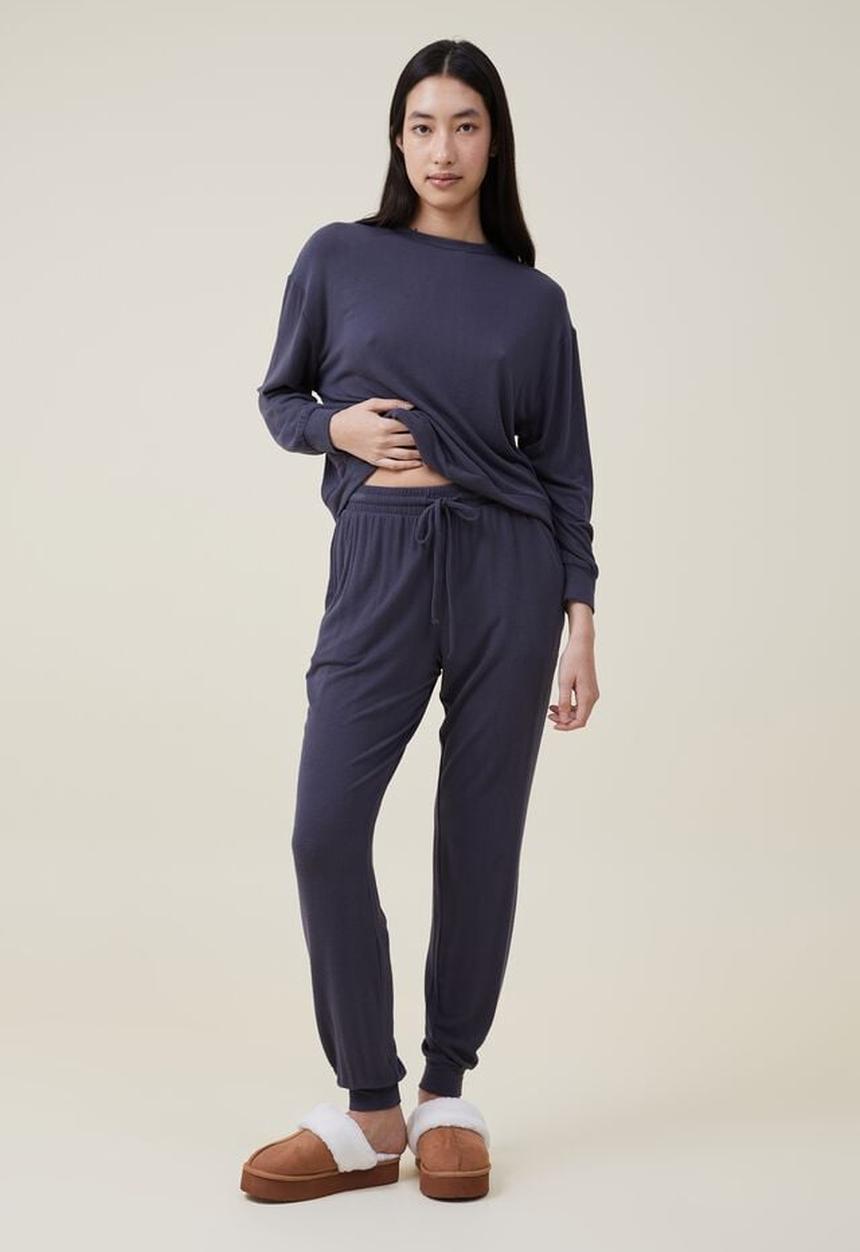 Cotton On - Super soft slim pant - element blue