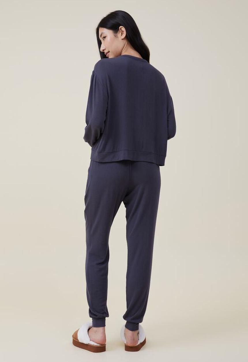 Cotton On - Super soft slim pant - element blue