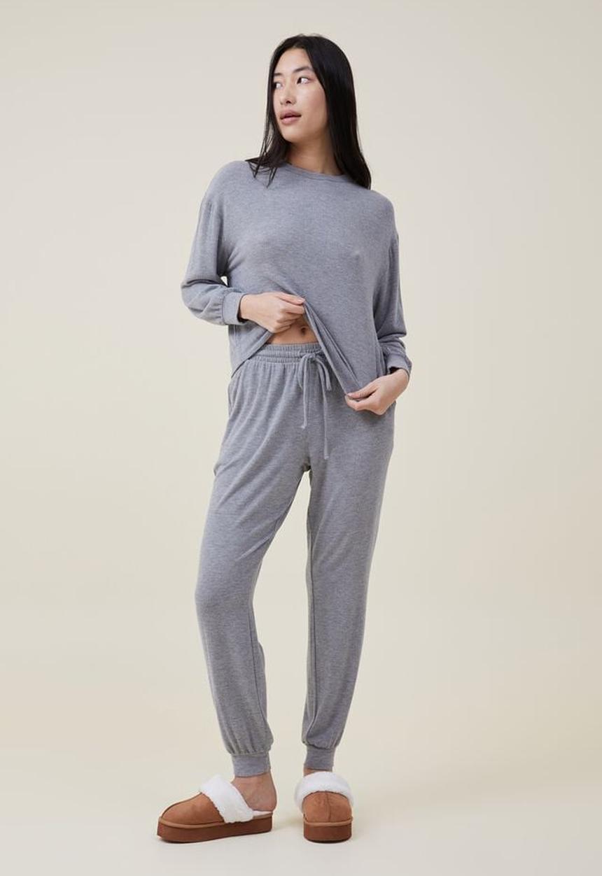 Cotton On - Super soft slim pant - charcoal marle 