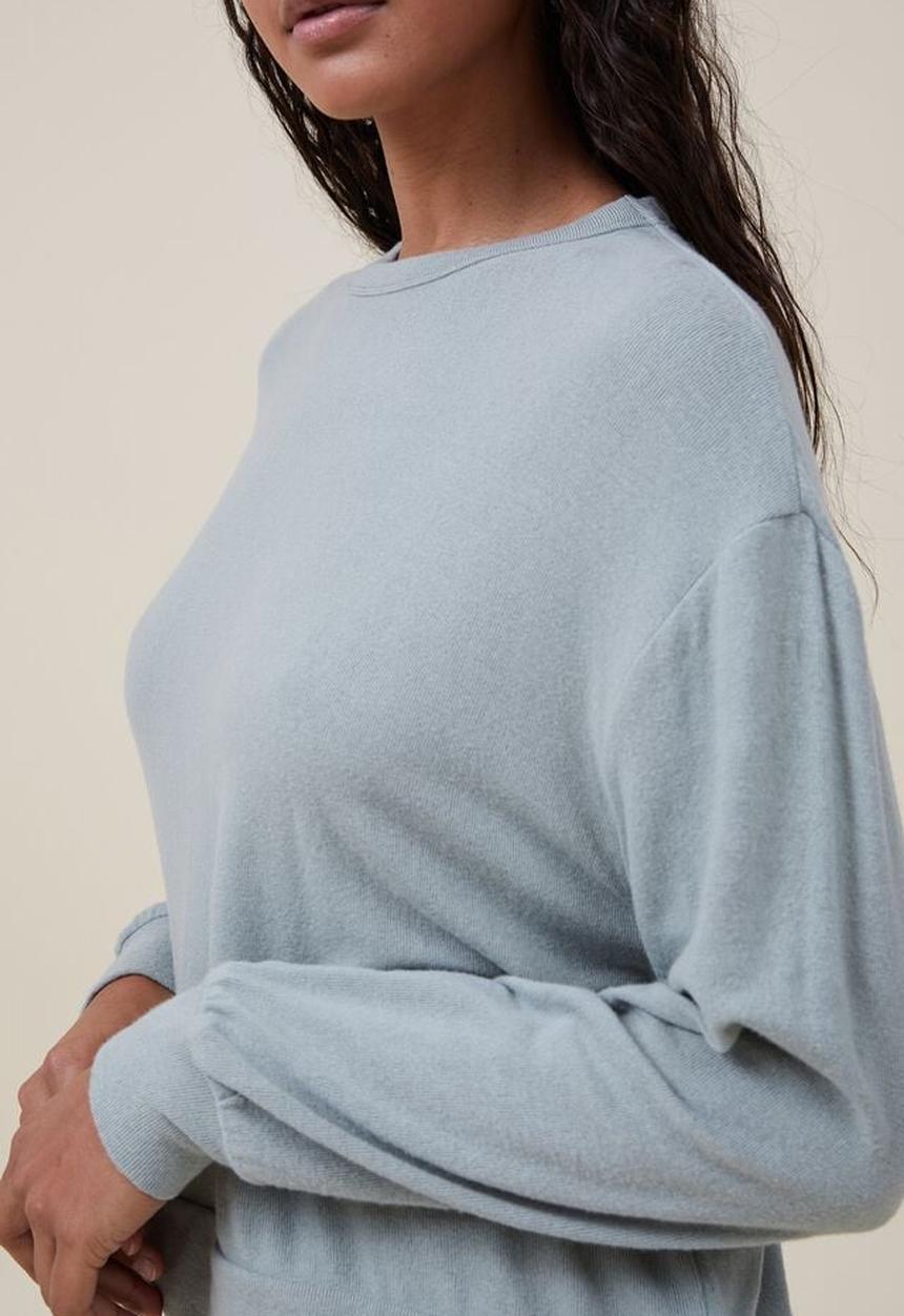 Cotton On - Super soft long sleeve crew - green jasper