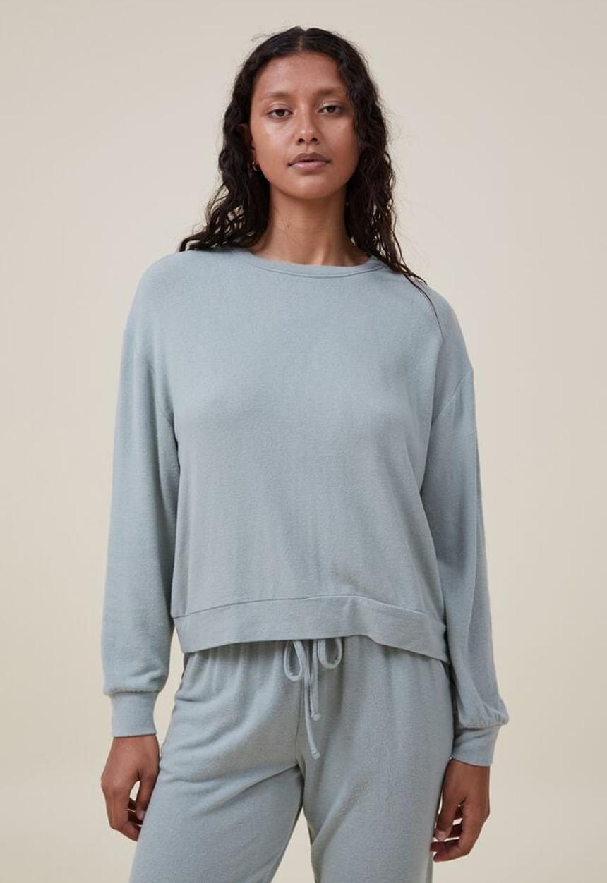 Cotton On - Super soft long sleeve crew - green jasper
