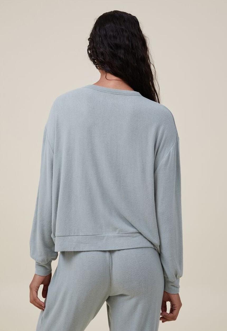 Cotton On - Super soft long sleeve crew - green jasper