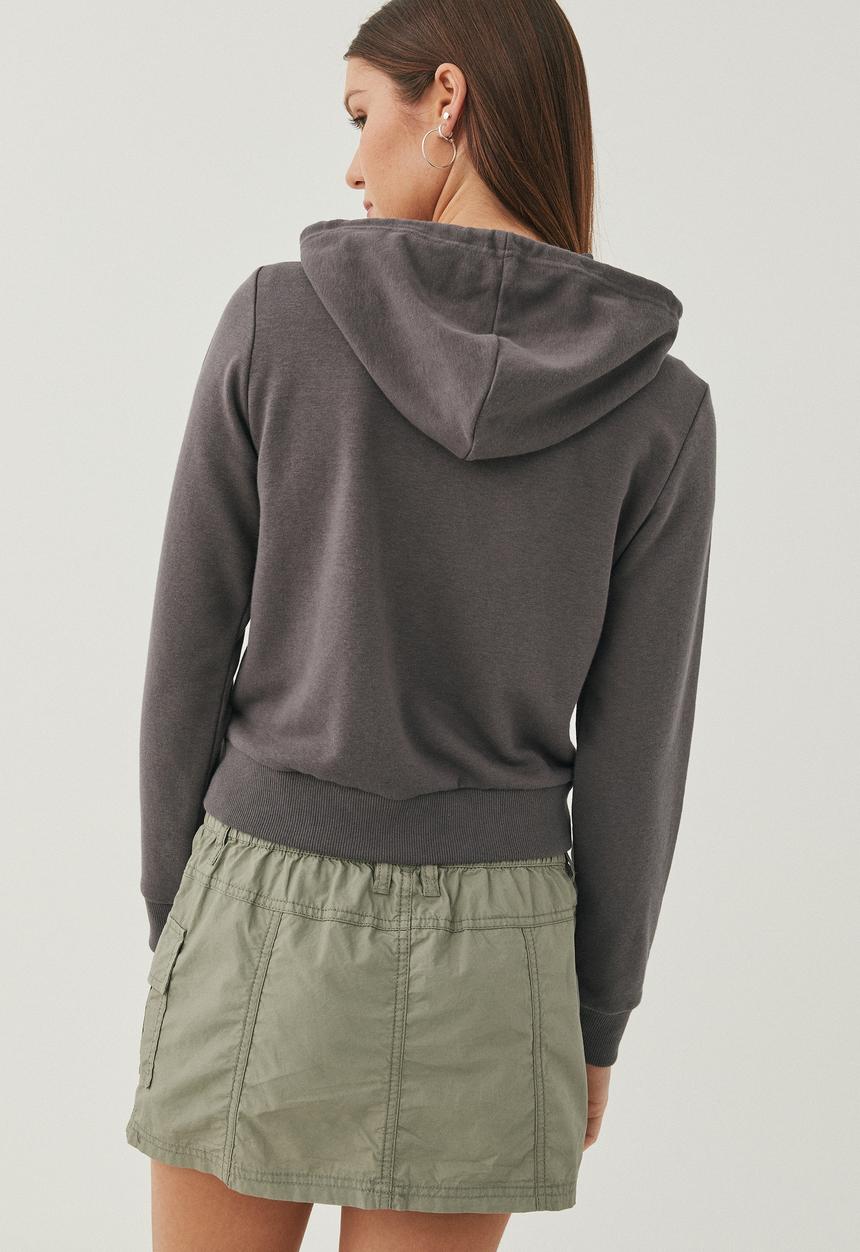 Supré  - Avril graphic zip thru hoodie - granite grey/winged heart