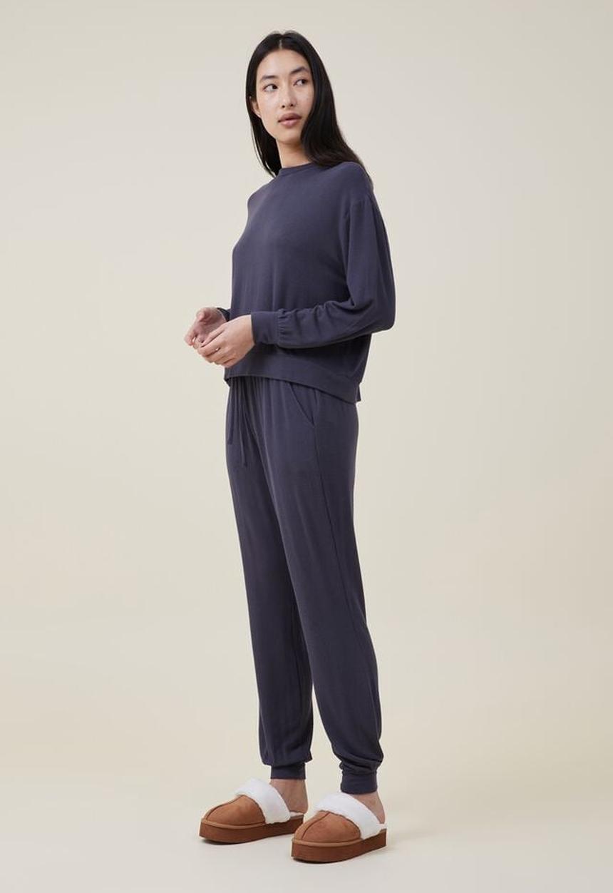 Cotton On - Super soft long sleeve crew - element blue
