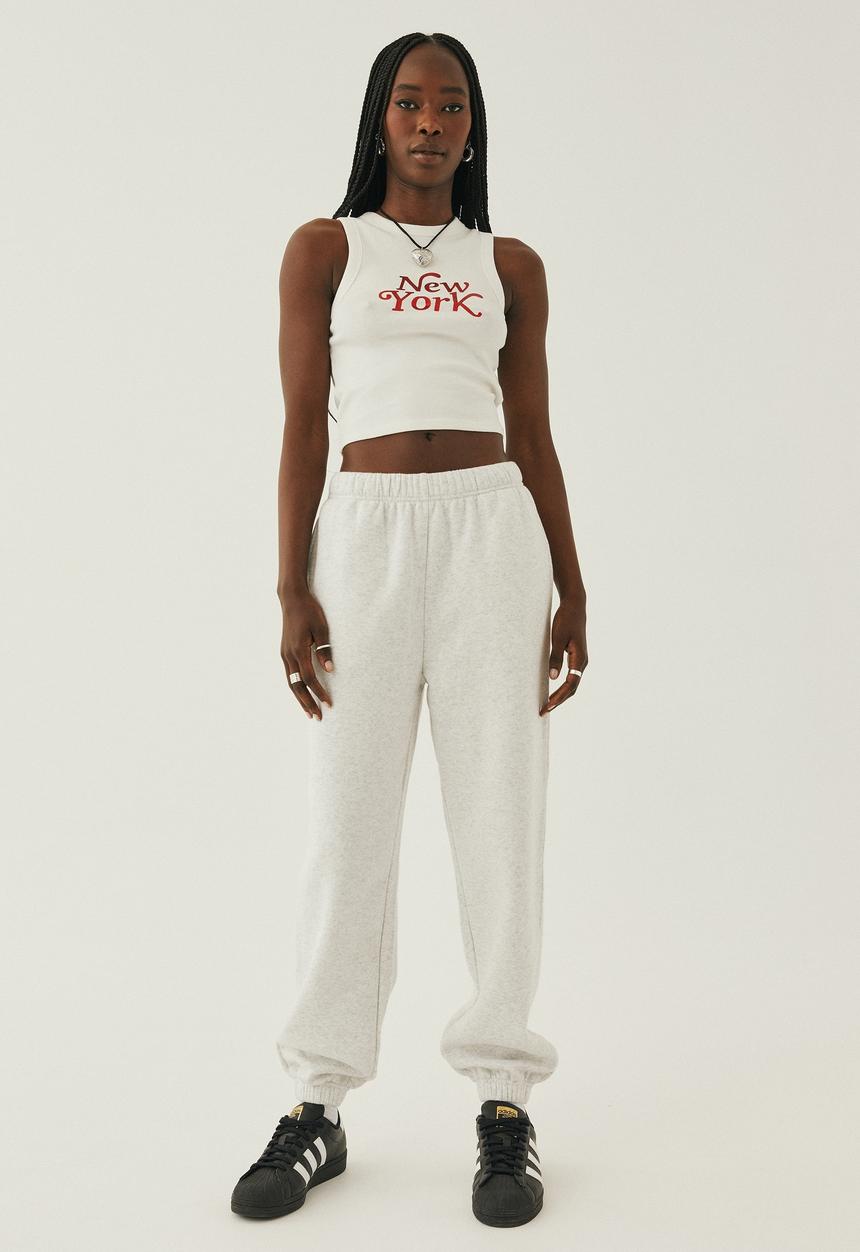Supré  - 90s jogger track pant - light grey marle