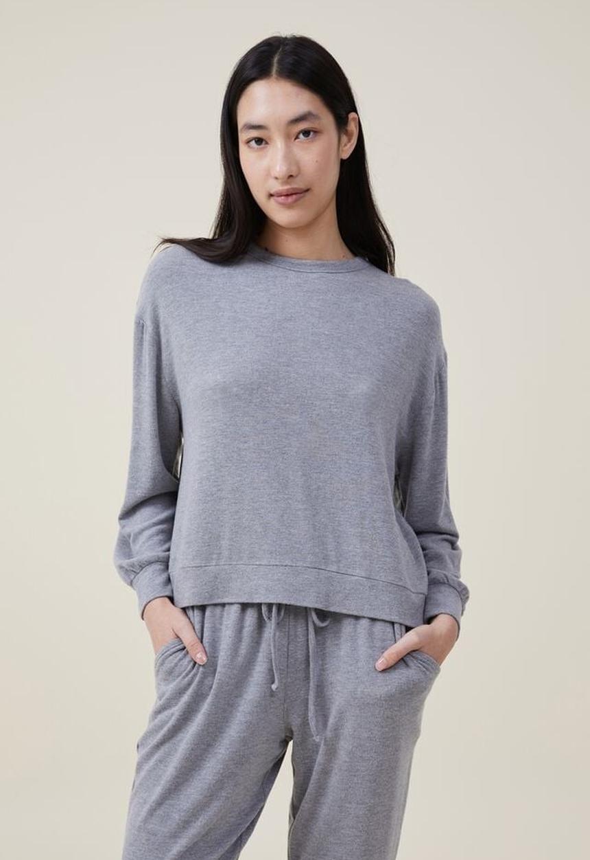 Cotton On - Super soft long sleeve crew - charcoal