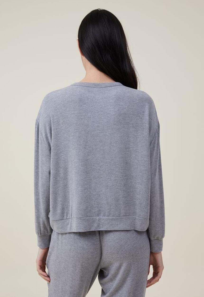 Cotton On - Super soft long sleeve crew - charcoal