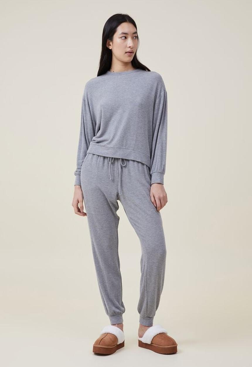 Cotton On - Super soft long sleeve crew - charcoal