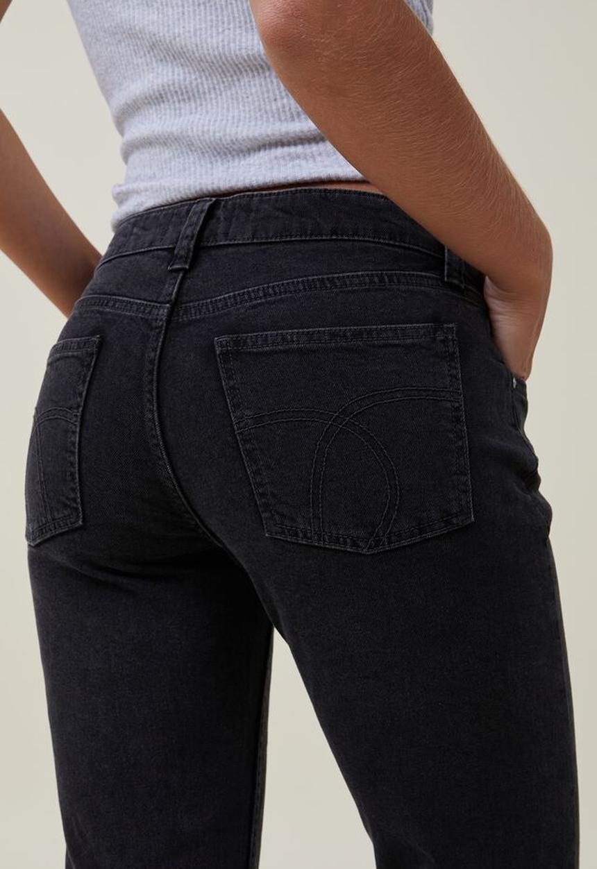 Cotton On - Stretch bootcut jean - graphite black rip