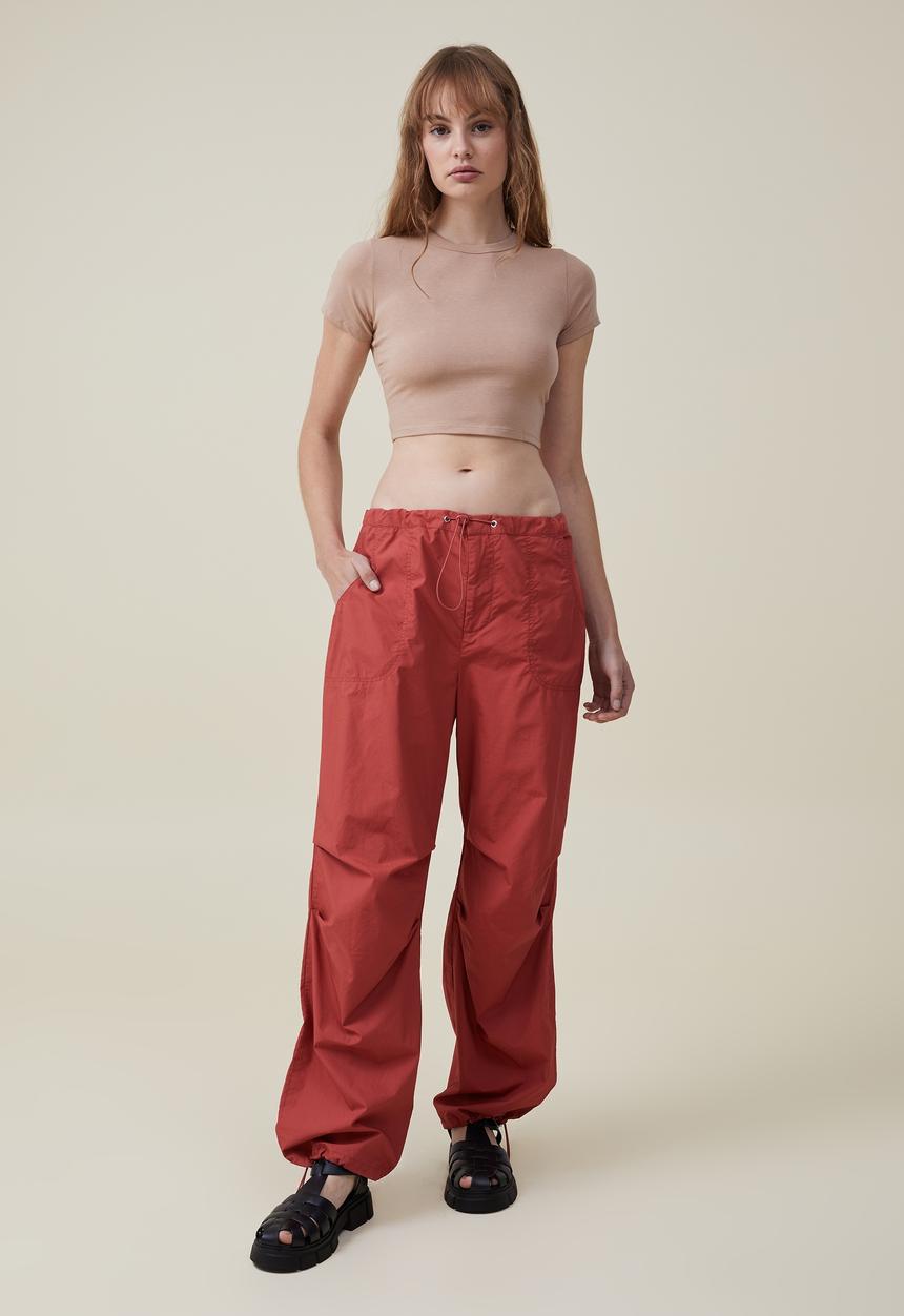Cotton On - Micro crop tee - chestnut