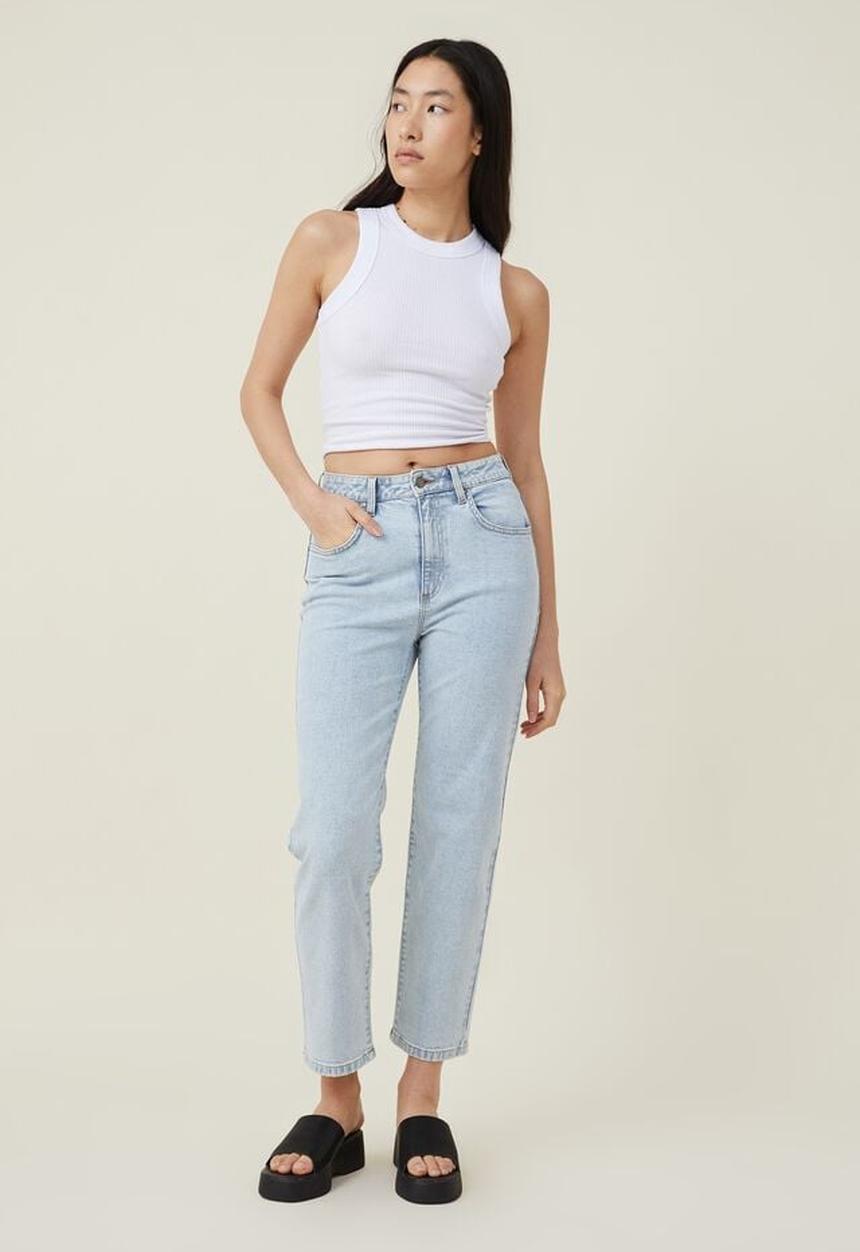 Cotton On - Straight stretch jean - foam blue