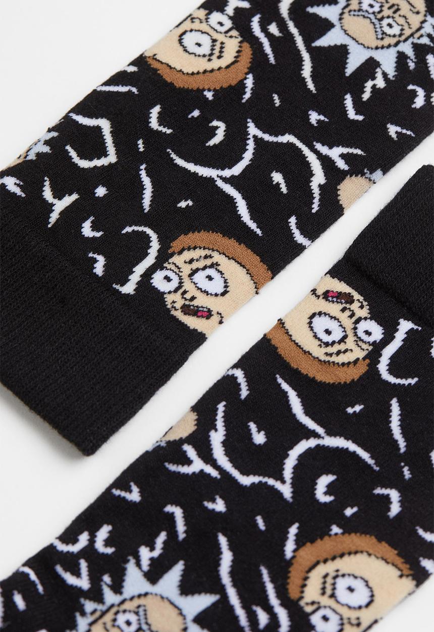 H&M - Motif-detail socks - black/rick and morty
