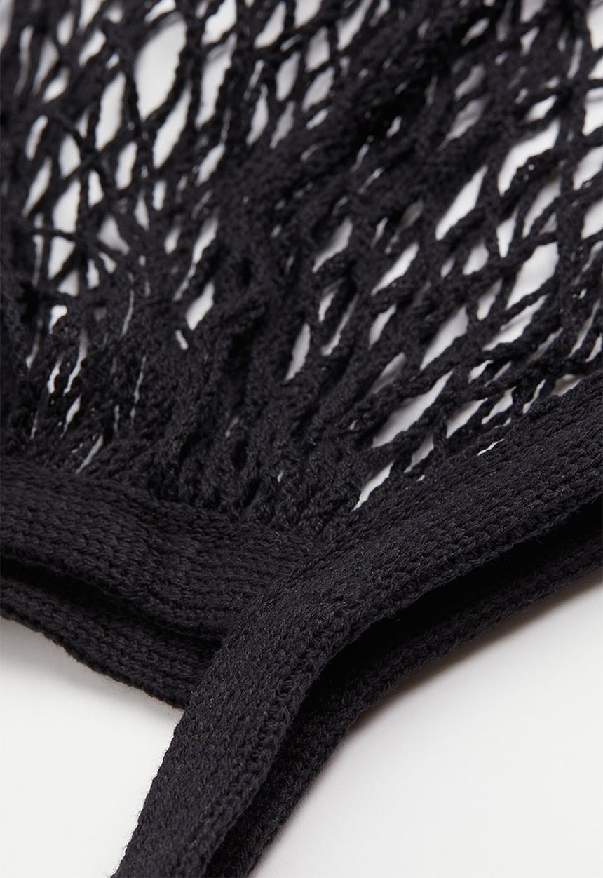 H&M - Cotton string bag - black