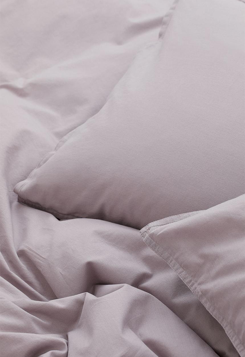 H&M - Double/king size cotton duvet cover set - light mauve