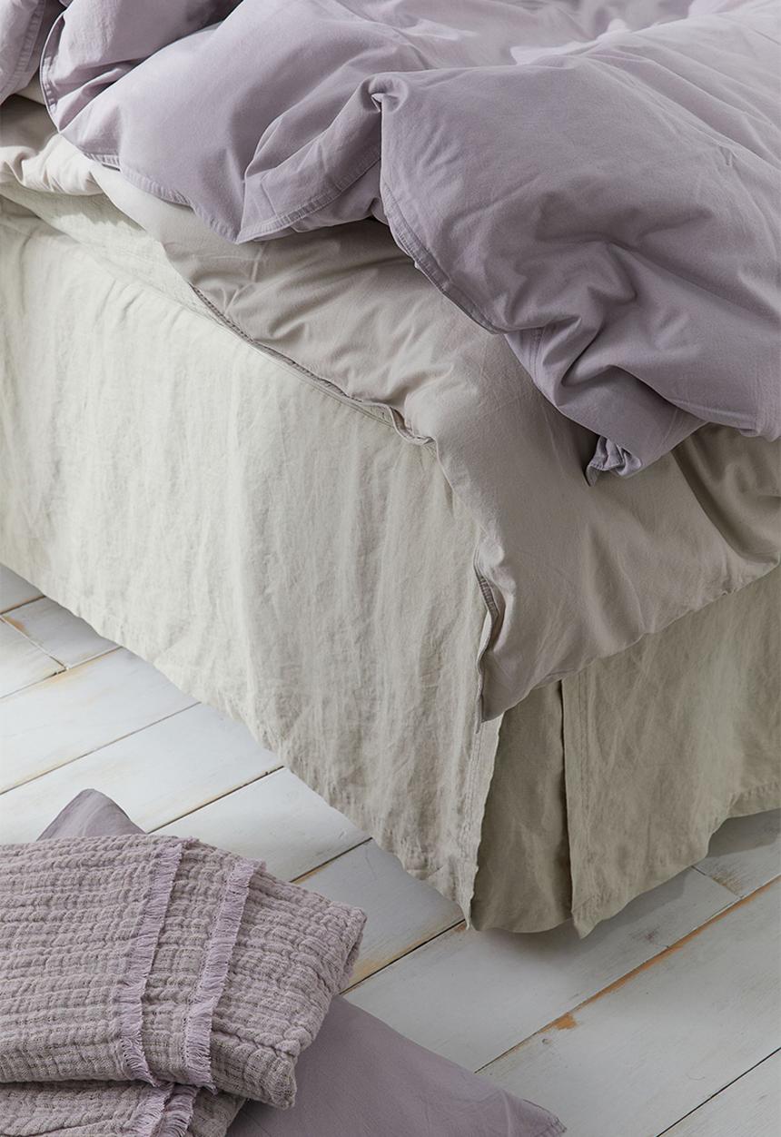 H&M - Double/king size cotton duvet cover set - light mauve