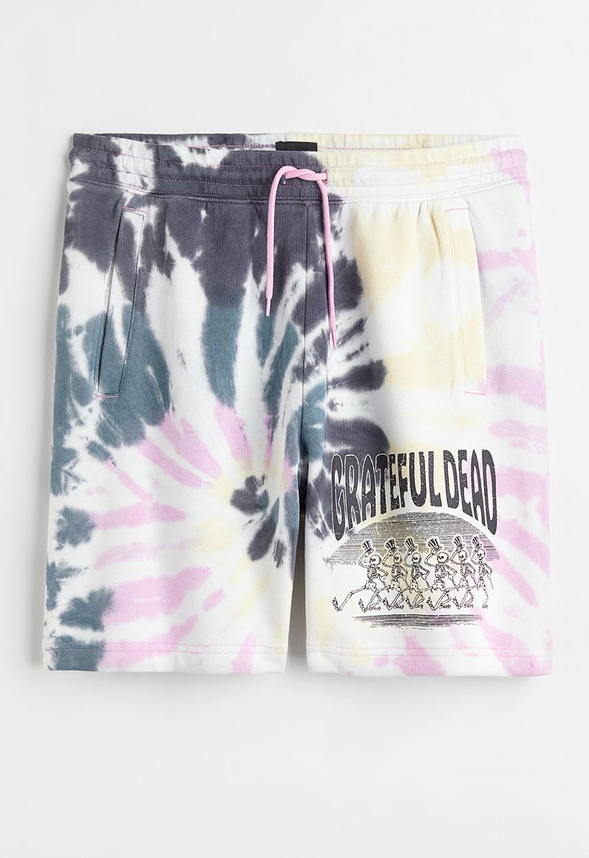 H&M - Relaxed fit sweatshorts - pink/grateful dead