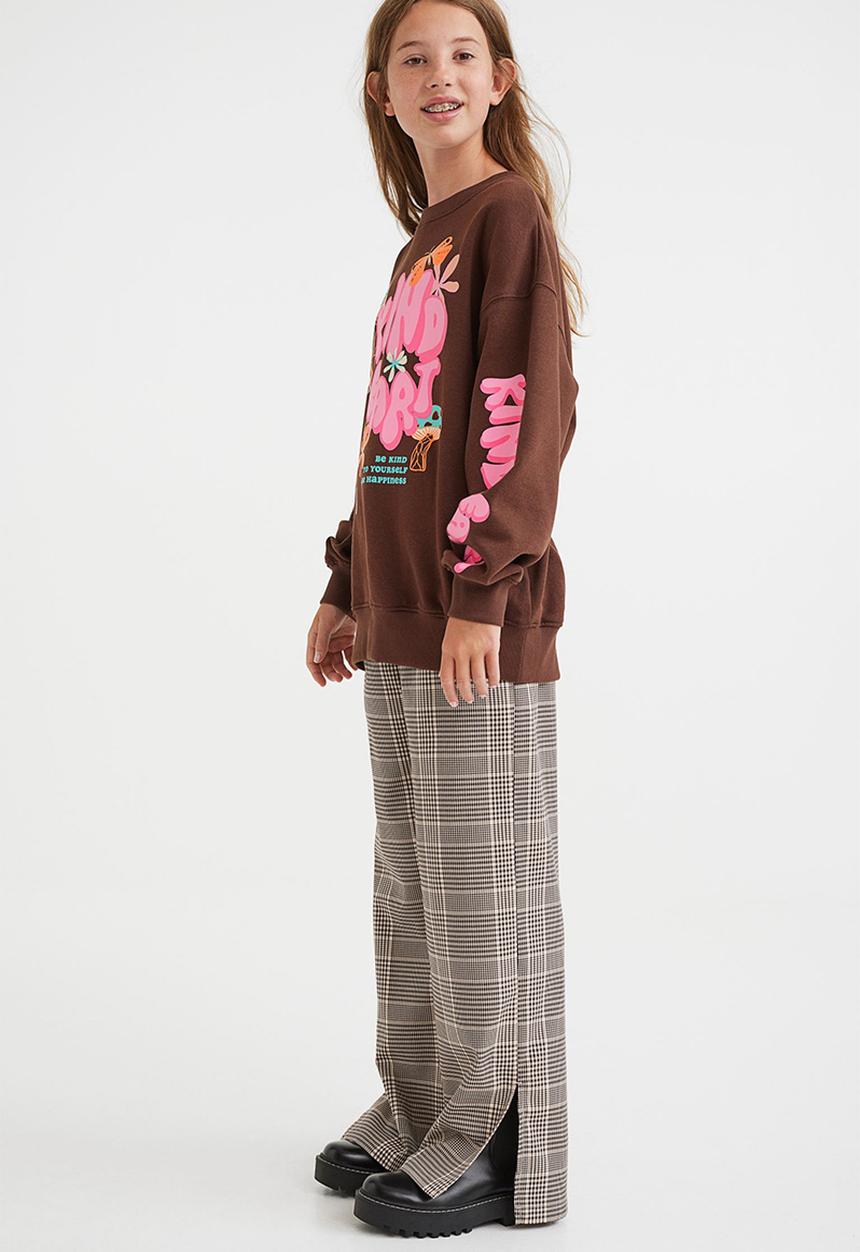 H&M - Oversized sweatshirt - dark brown/kind heart