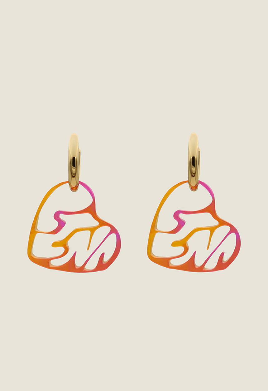 Pina Jewels - Pina heart charm - pink & yellow