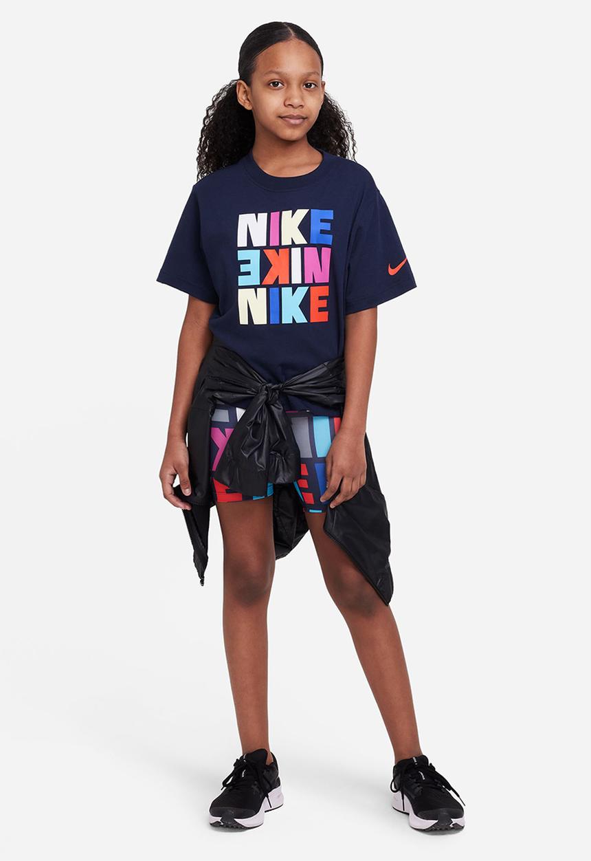 Nike - G nsw tee boxy print  - obsidian