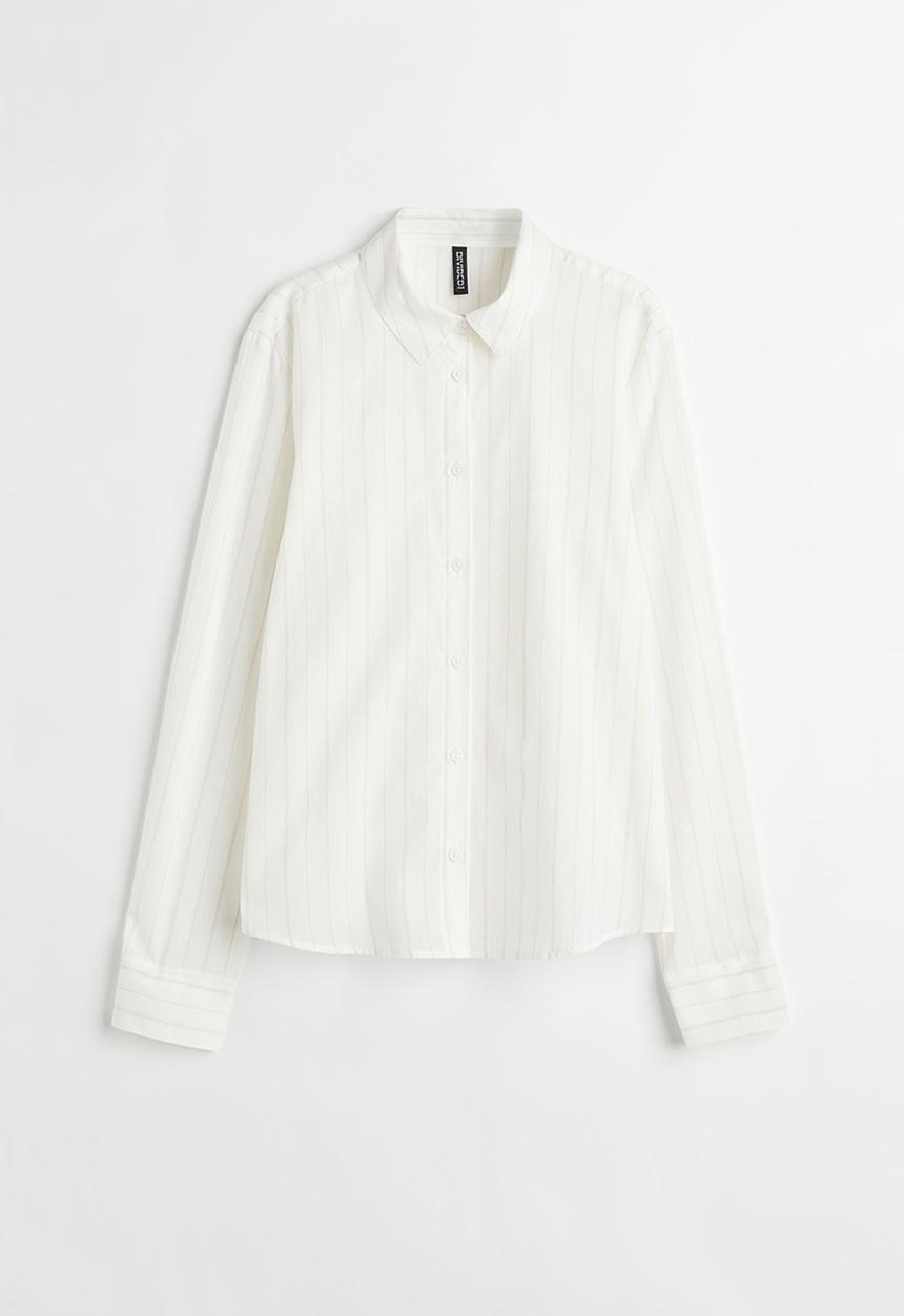 H&M - Cotton shirt - cream/striped
