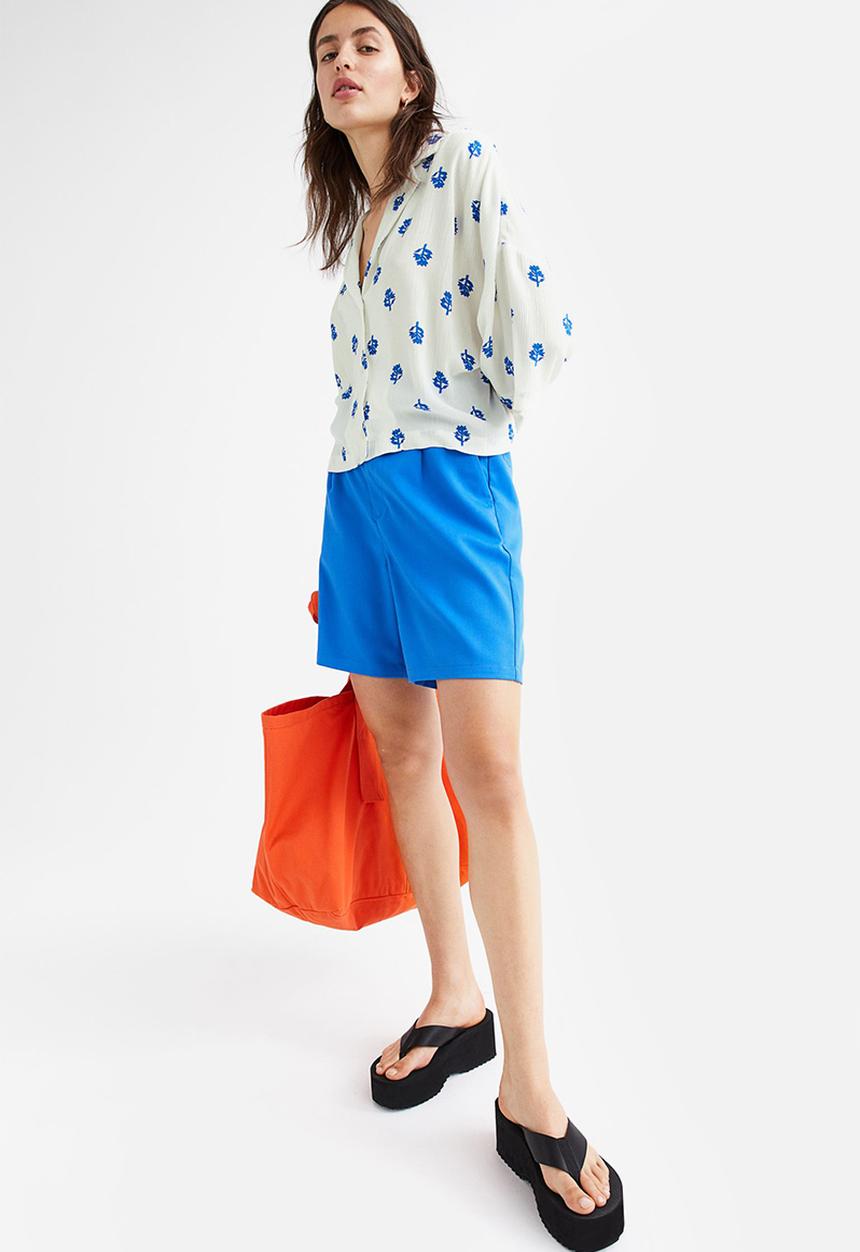 H&M - Oversized resort shirt - white/floral