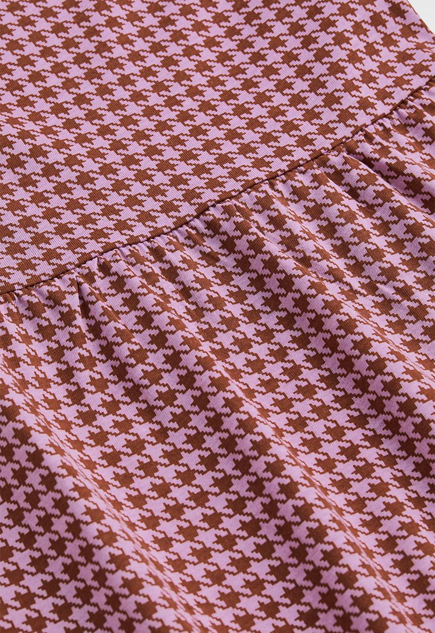 H&M - Cotton jersey dress - purple/dogtooth-patterned