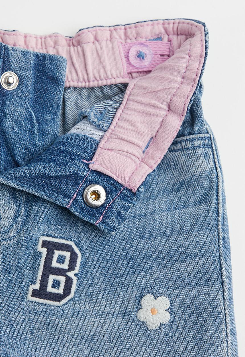 H&M - Embroidered jeans - light denim blue/patterned