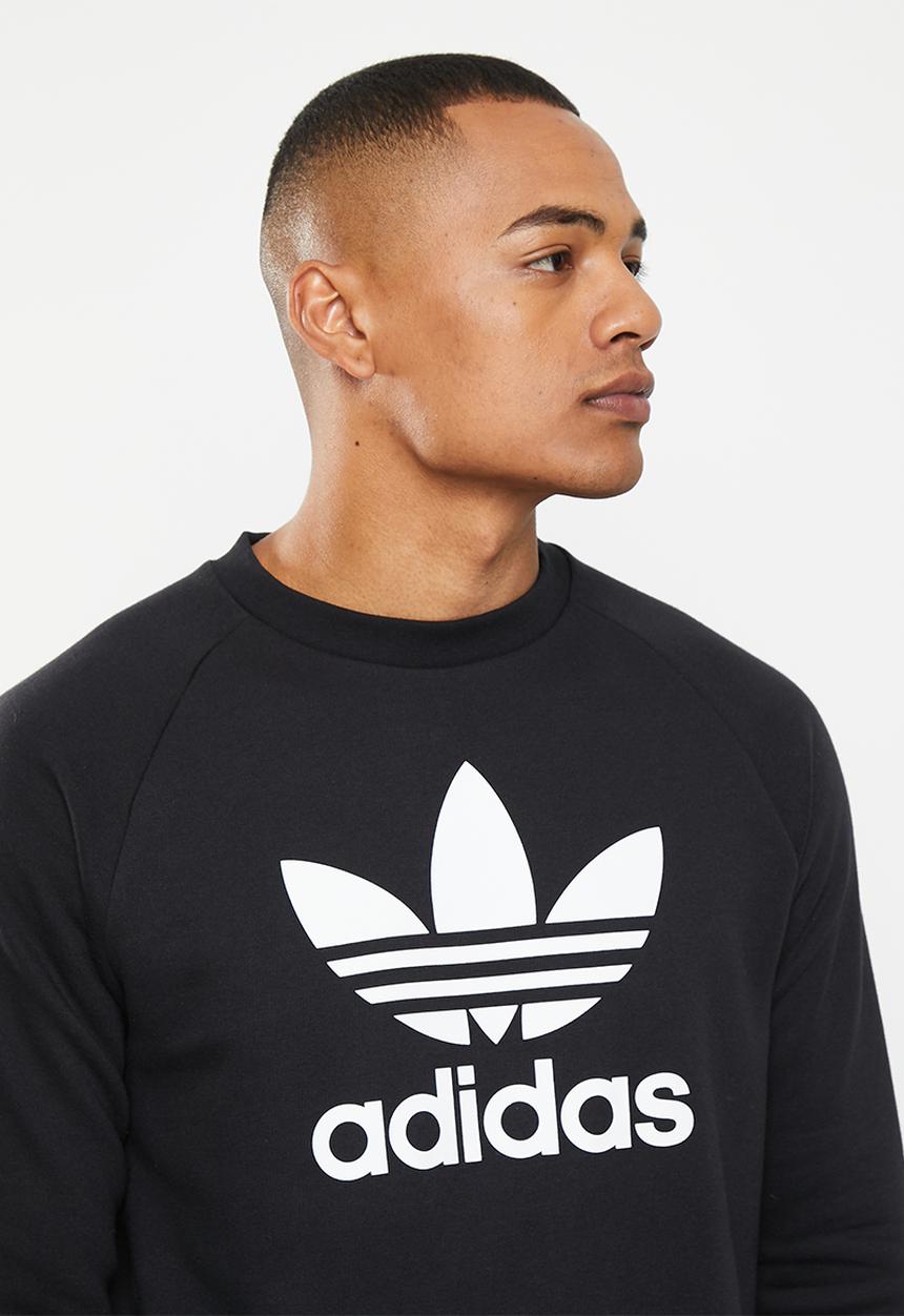 adidas Originals - Adicolour trefoil crew neck sweatshirt  - black