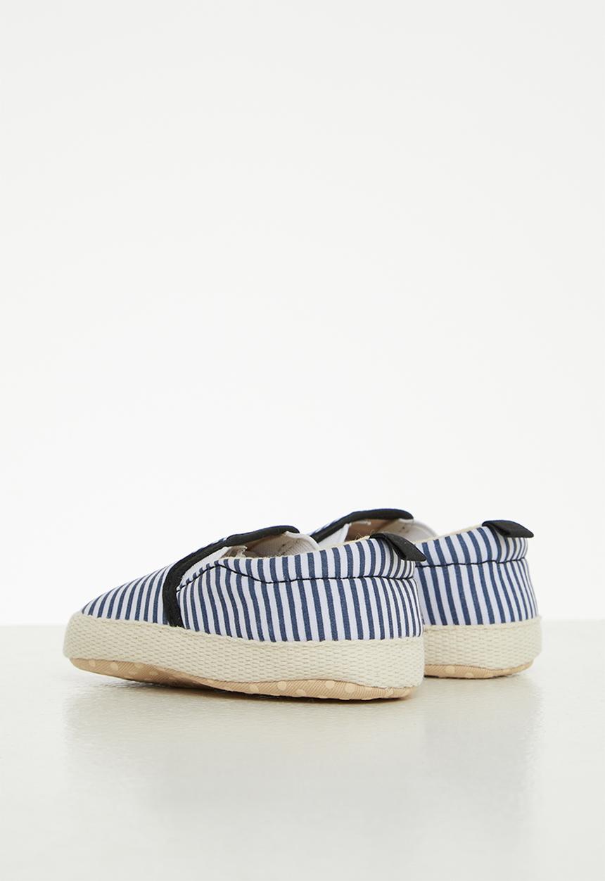 Pop Candy - Stripe slip on - navy & white