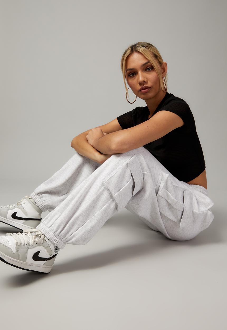Factorie - Hype cargo trackpant - silver marle