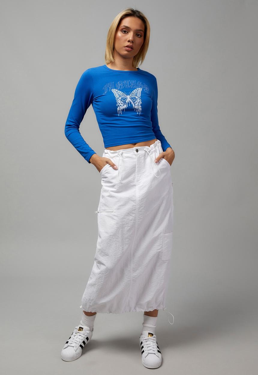 Factorie - Long sleeve fitted graphic tee - olympian blue/your worst fantasy