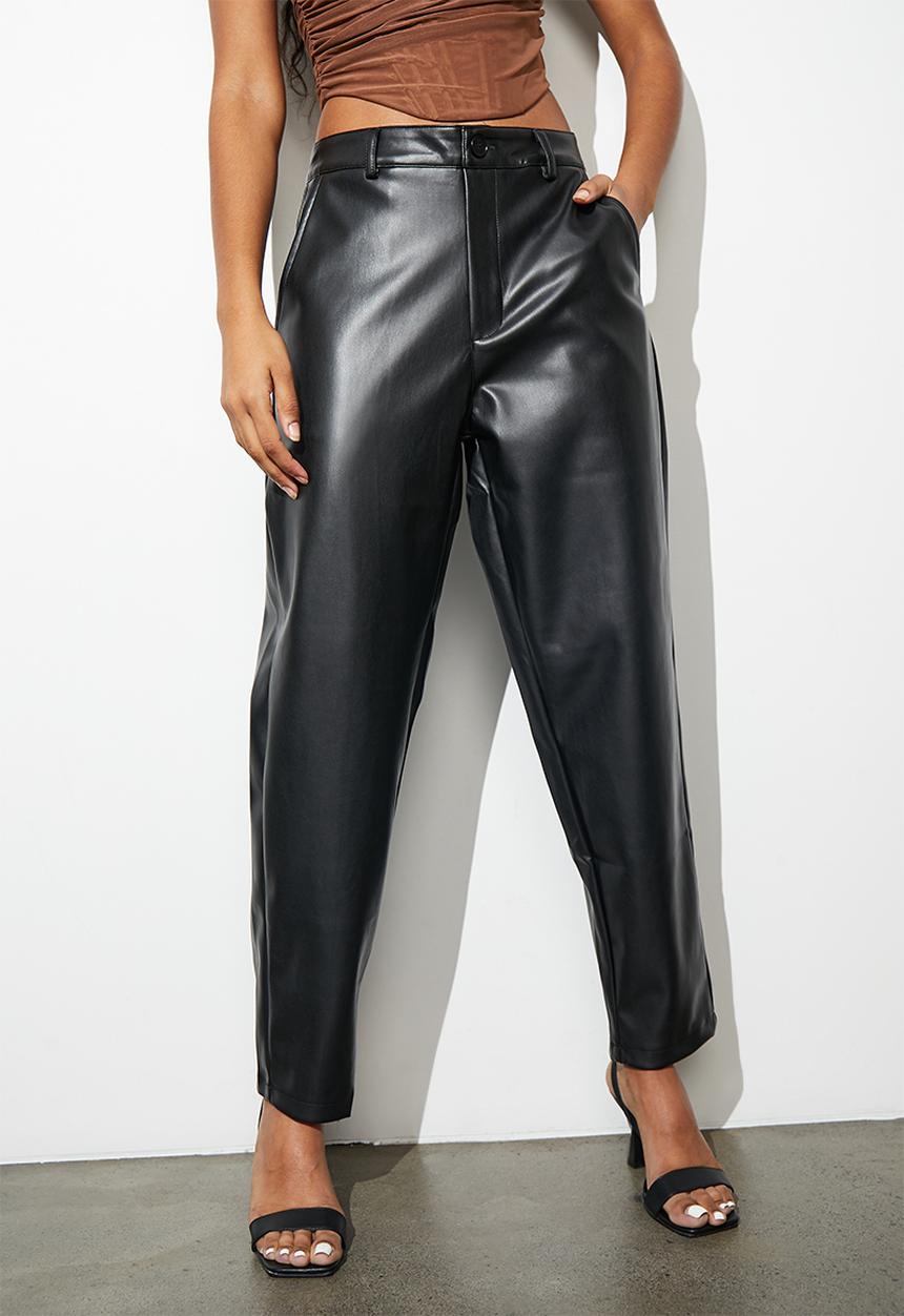 Superbalist - Pu tapered trouser - black