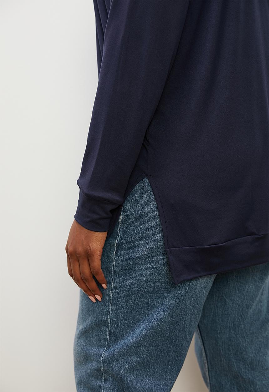 edit Plus - V-neck tunic top - navy