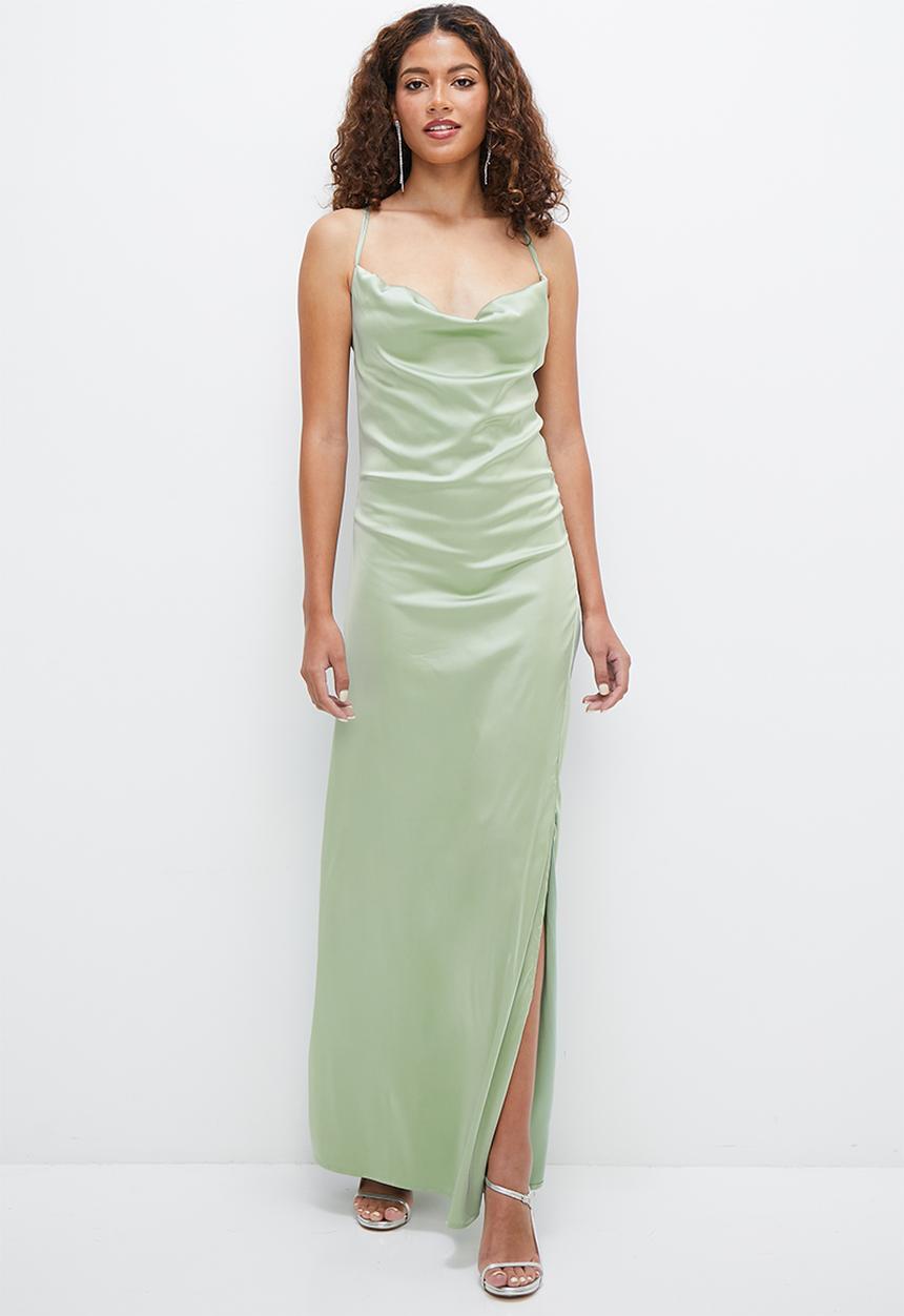 MILLA - Satin cowl maxi dress - mint