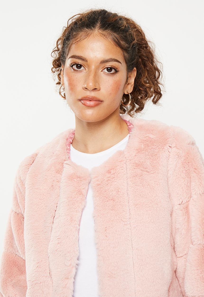 dailyfriday - Faux fur jacket - light pink