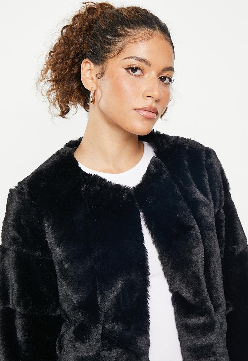 dailyfriday - Faux fur jacket - black
