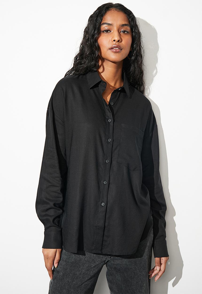 Superbalist - Linen pocket shirt -  black