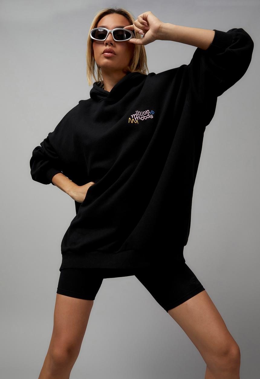 Factorie - Longline hoodie - black/million moons