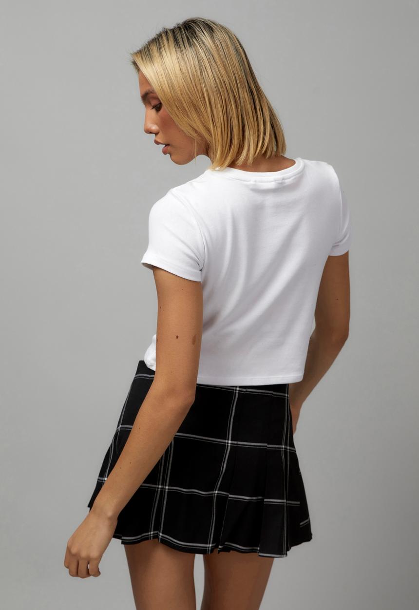 Factorie - Mini pleated skirt - shelly check/black