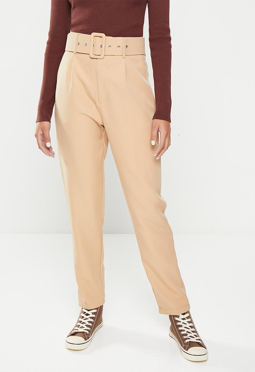 dailyfriday - Belted tapered trousers - tan