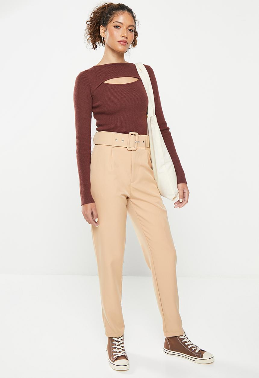 dailyfriday - Belted tapered trousers - tan