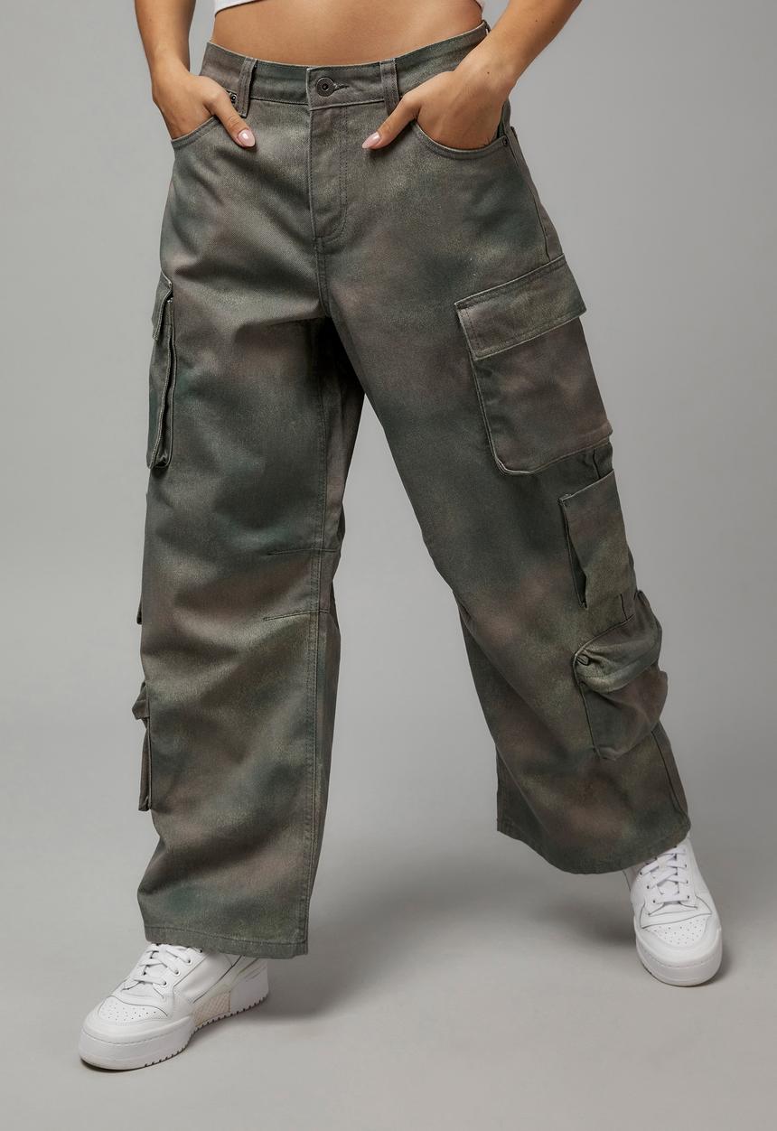 Factorie - Multi pocket denim cargo jean - swamp camo