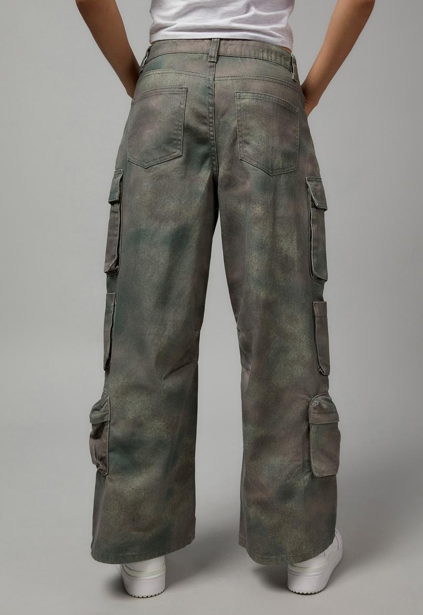 Factorie - Multi pocket denim cargo jean - swamp camo