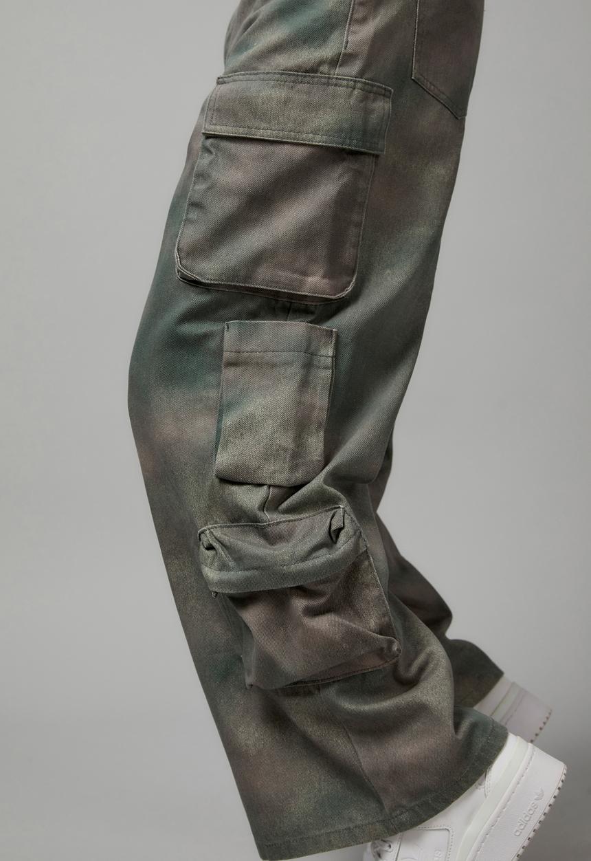 Factorie - Multi pocket denim cargo jean - swamp camo