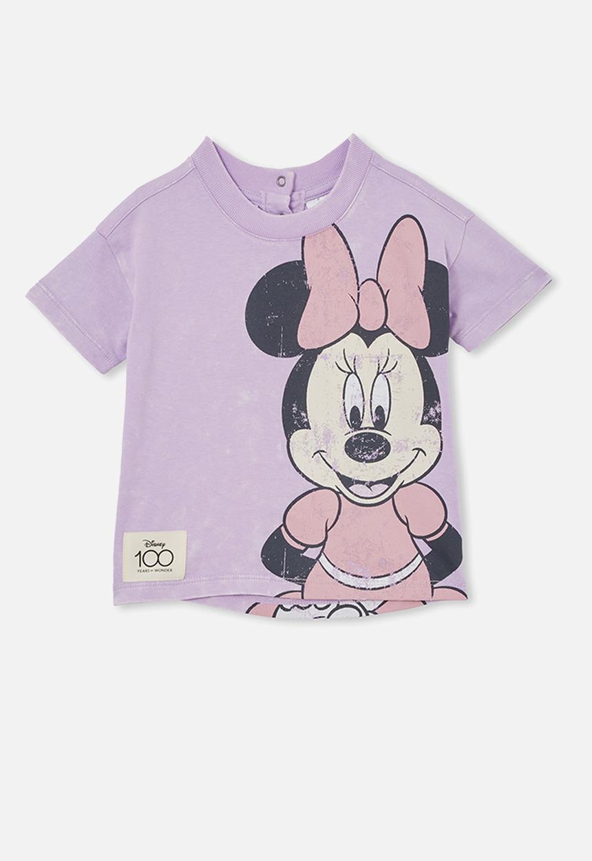 Cotton On - Andie drop shoulder tee - lcn dis lilac drop/minnie mouse