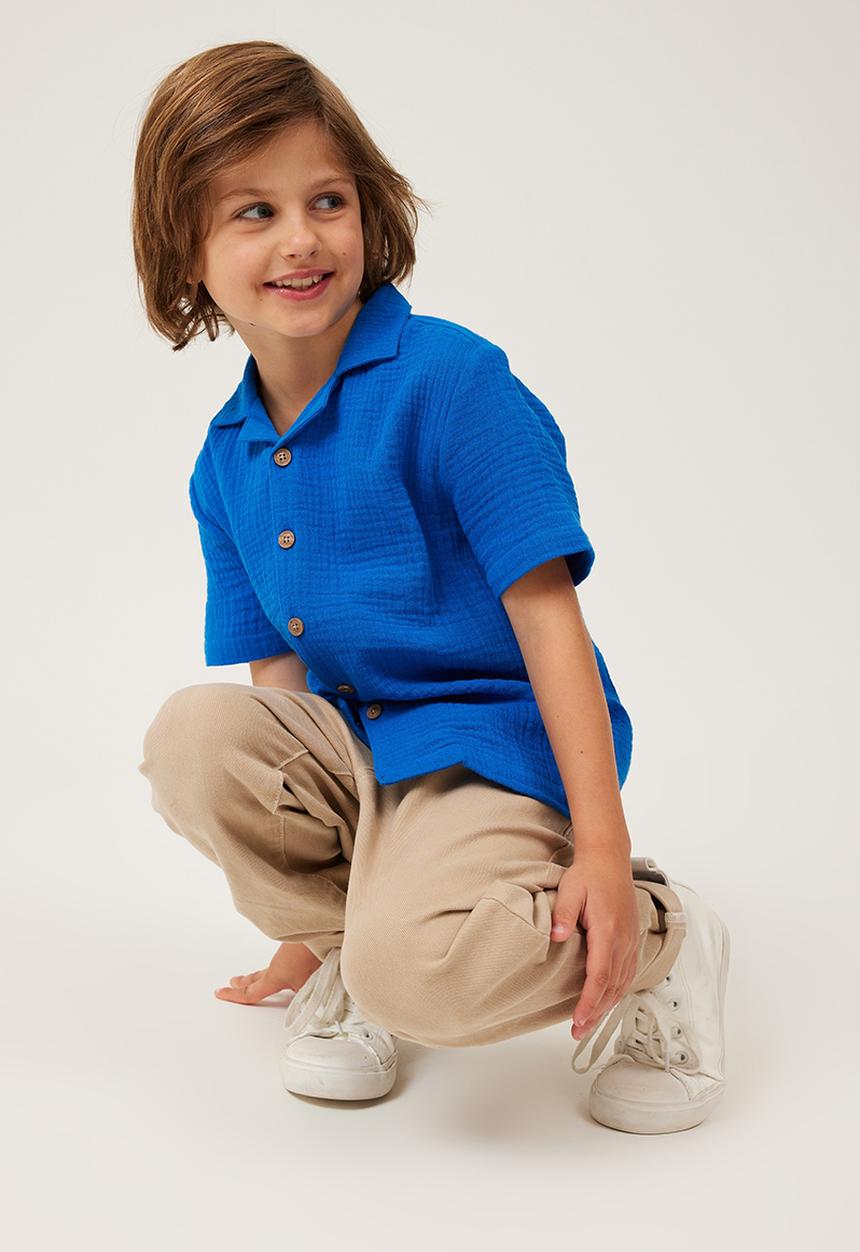 Cotton On - Cabana short sleeve shirt - blue punch / cheesecloth