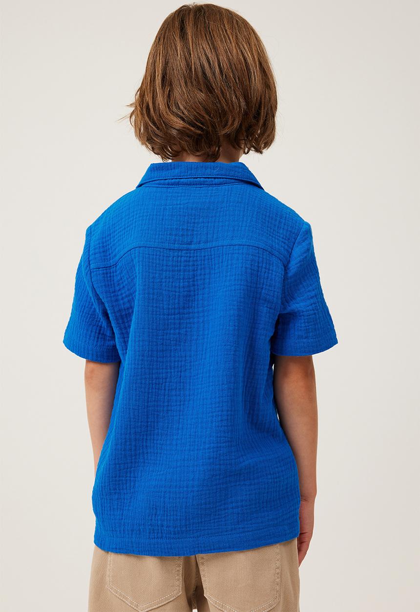 Cotton On - Cabana short sleeve shirt - blue punch / cheesecloth